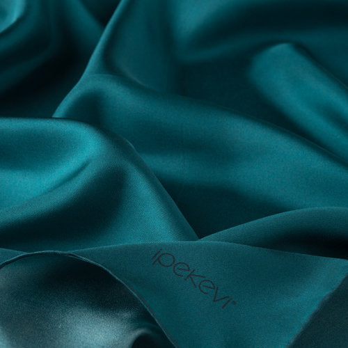 Ipekevi 01116 Petrol Green Plain Silk Twill Scarf