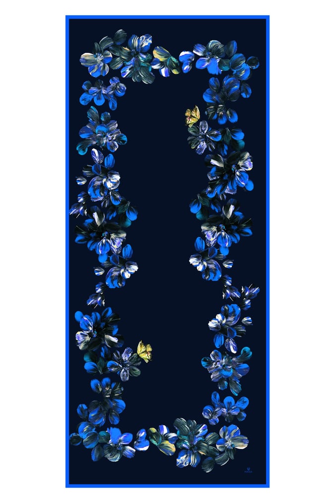 MAISA Pilla Modal Silk Shawl Navy Blue