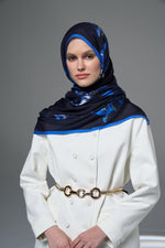 MAISA Pilla Modal Silk Shawl Navy Blue