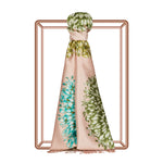 Ipekevi 08028 Pink Dahlia Print Silk Shawl