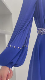 W&C 2805B Rhinestone Dress Sax Blue