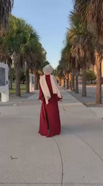 Q&P Chiffon Detailed Set Burgundy