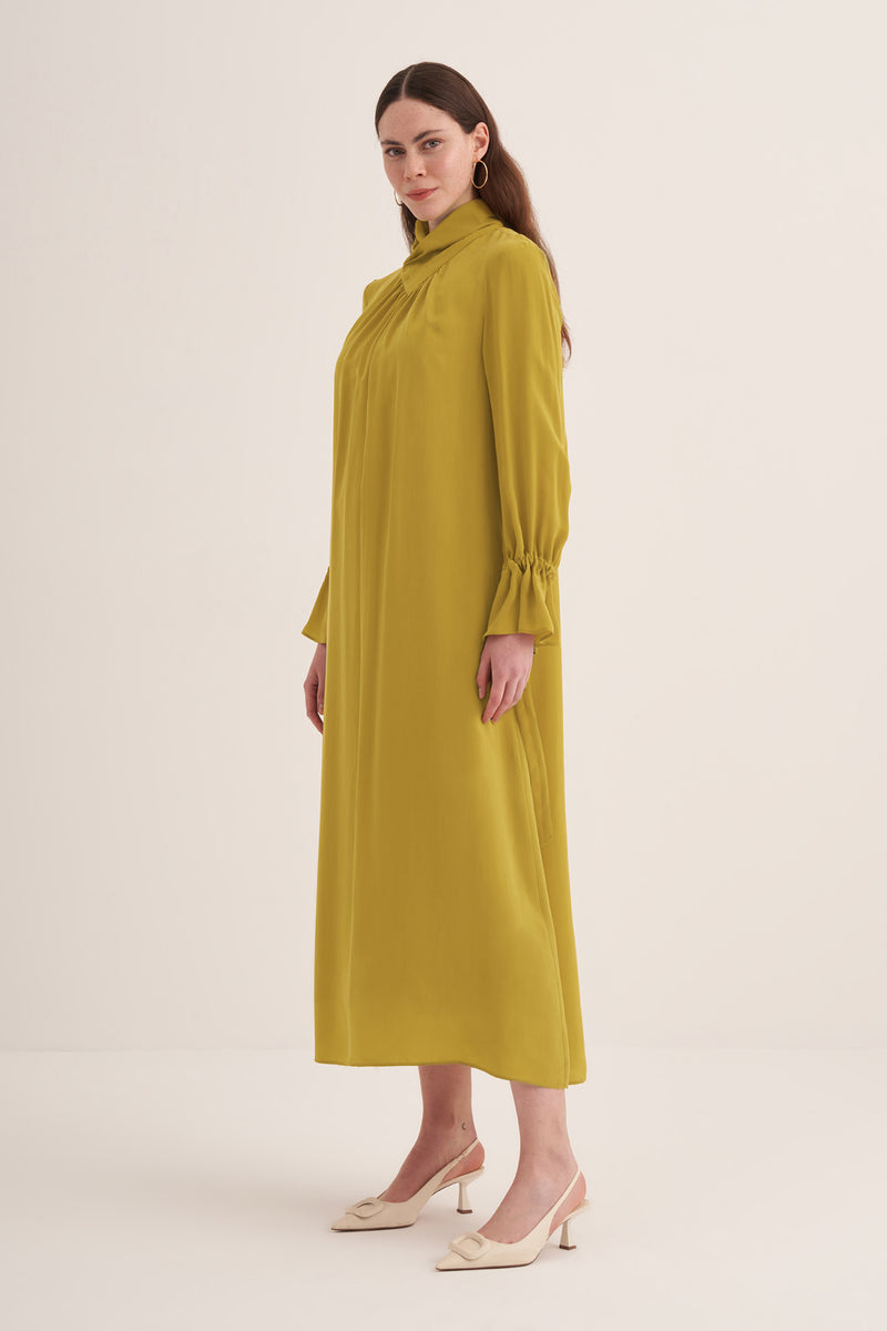 CLND Haslet Qupra Silk Dress Saffron