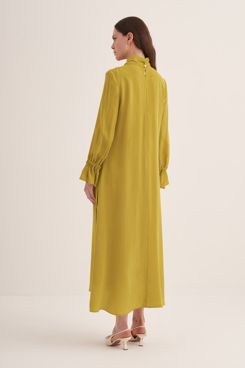 CLND Haslet Qupra Silk Dress Saffron
