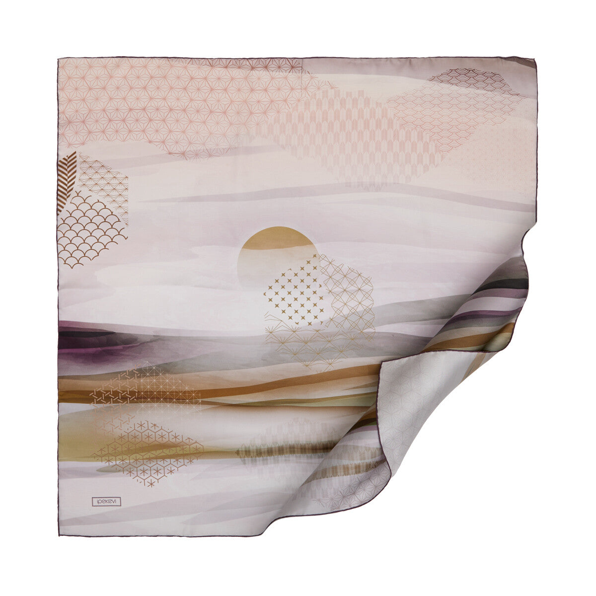 Ipekevi 01327 Silver Afternoon Twill Silk Scarf