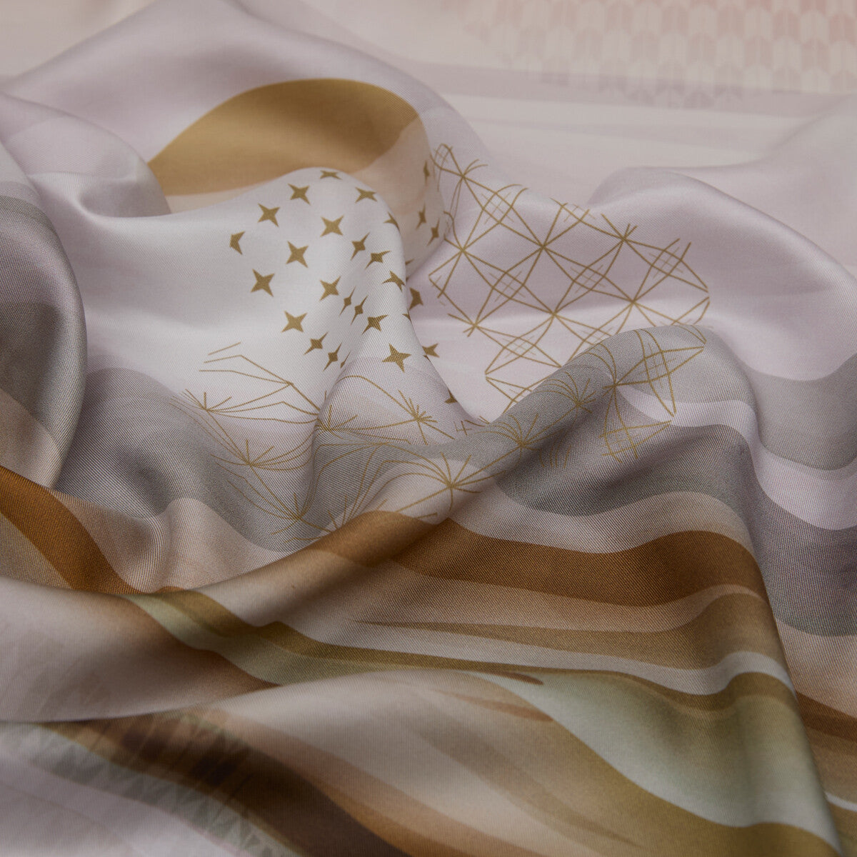 Ipekevi 01327 Silver Afternoon Twill Silk Scarf