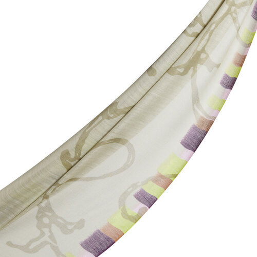 Ipekevi Silver Mink Waterway Print Shawl