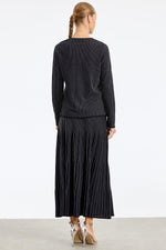 TG Shiny Line Rayon Skirt Set Black