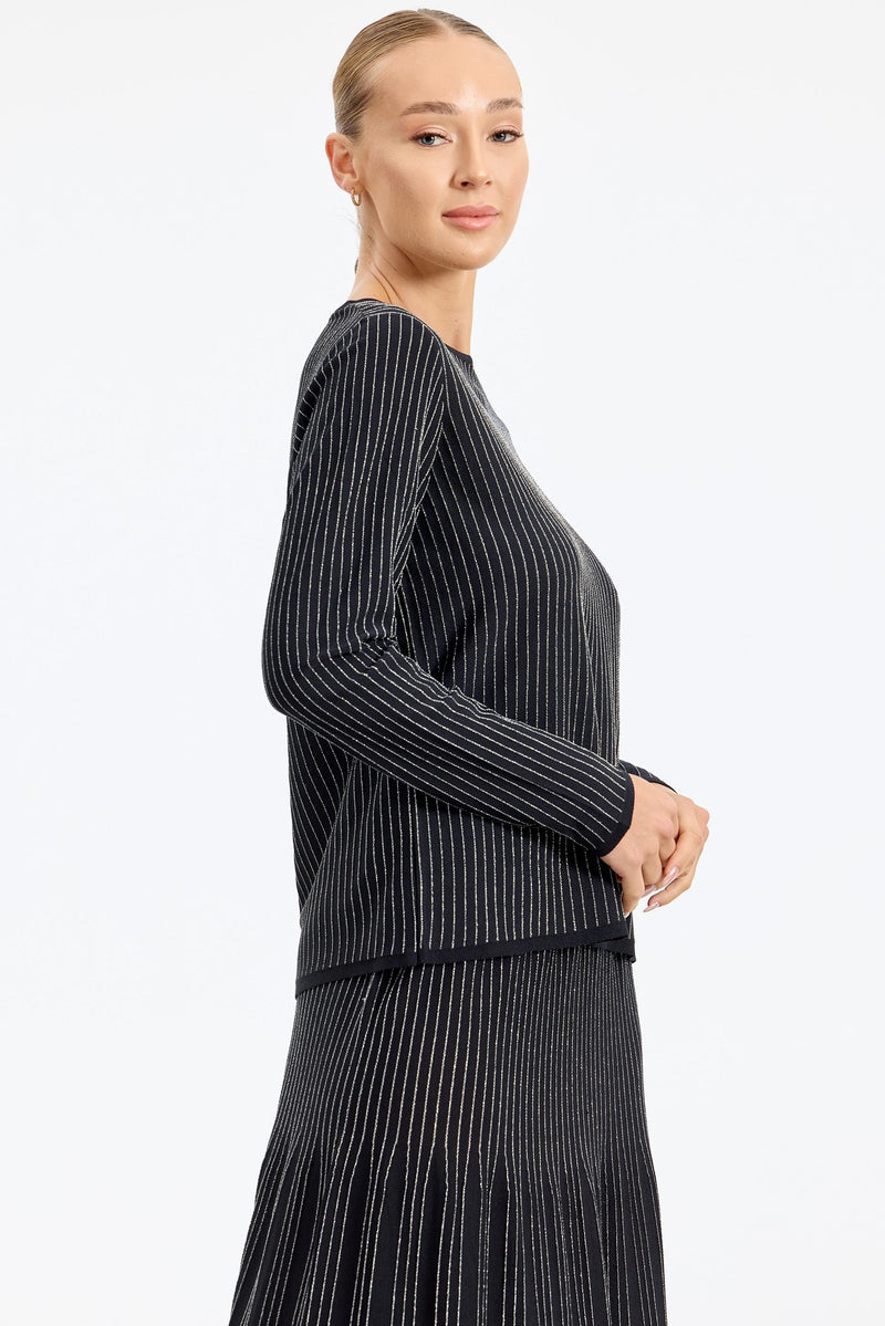 TG Shiny Line Rayon Skirt Set Black