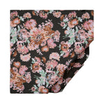 Ipekevi 01415 Black Chrysanthemum Print Cotton Scarf