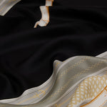 Ipekevi 01325 Black Dock Twill Silk Scarf