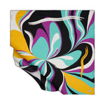 Ipekevi 01280 Black Yellow Lav Twill Silk Scarf