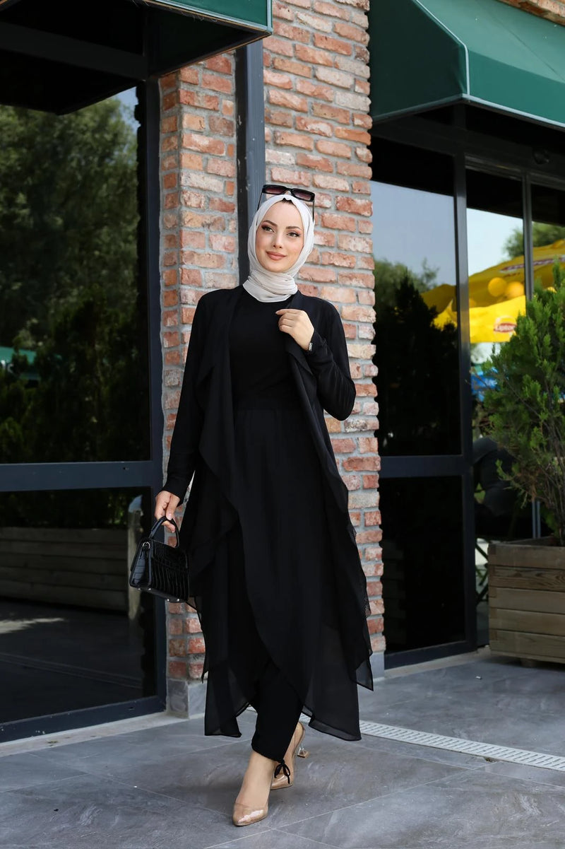 P&F Cool Chiffon Set Black