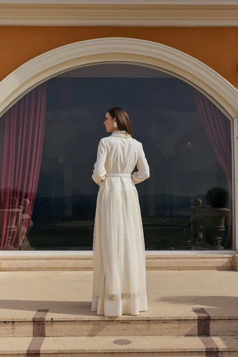 J&S Meyra Dress Ecru