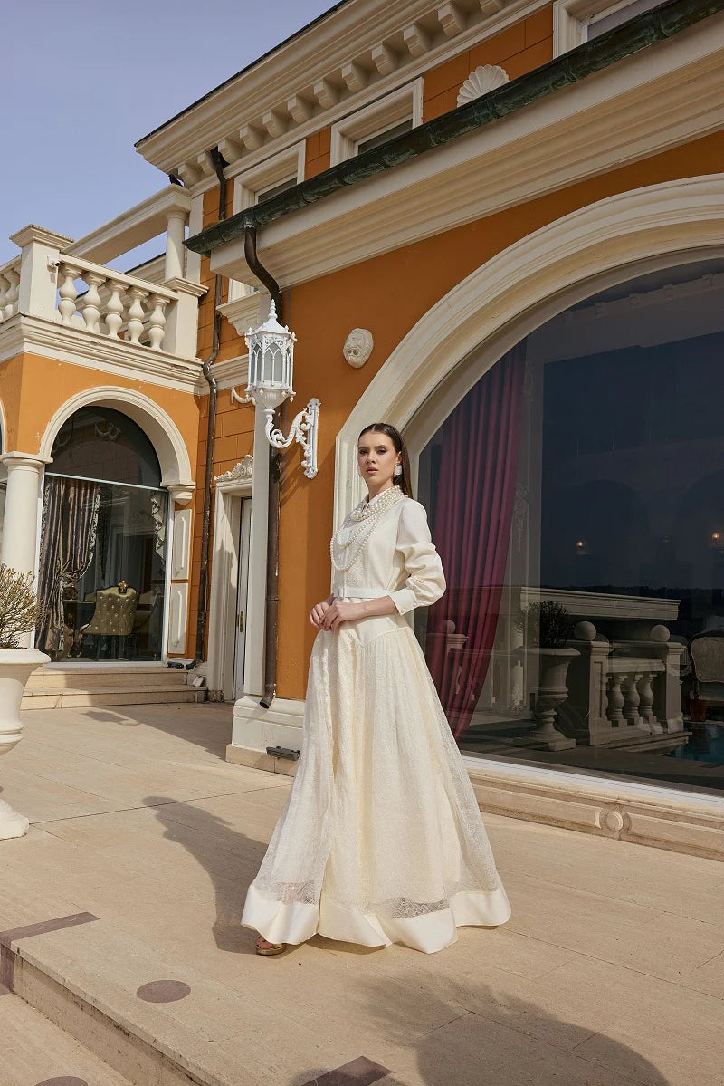 J&S Meyra Dress Ecru