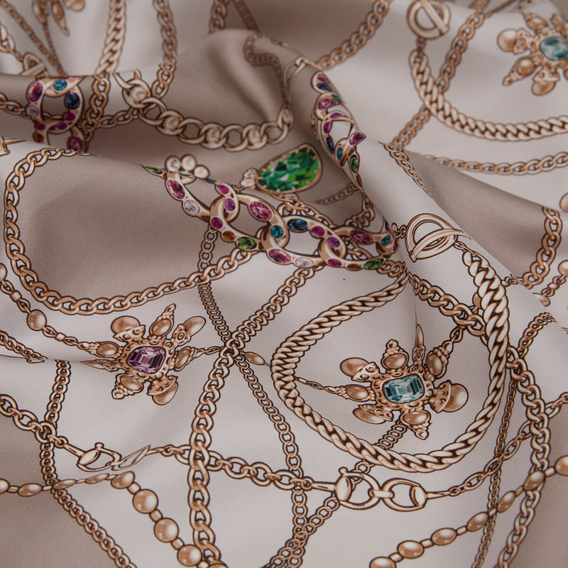 Ipekevi 01326 Stone Heirloom Twill Silk Scarf