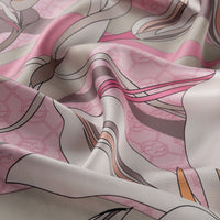 Ipekevi 01868 Sugar Mink Mono Irises Twill Silk Scarf