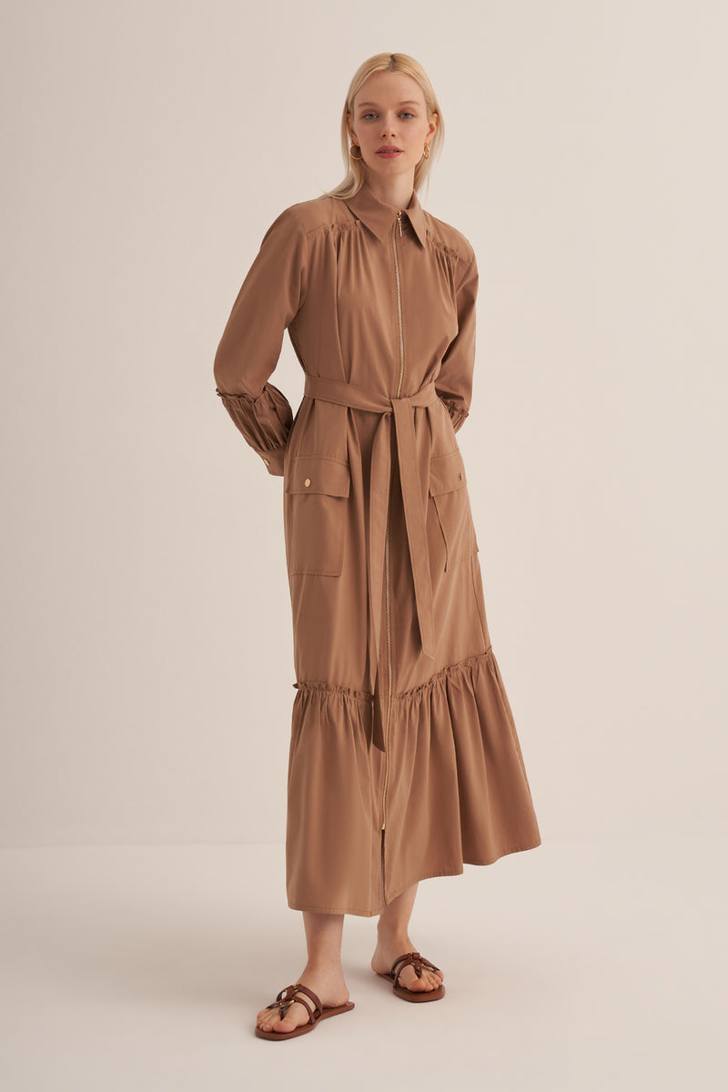 CLND Silk Poplin Dress Taba