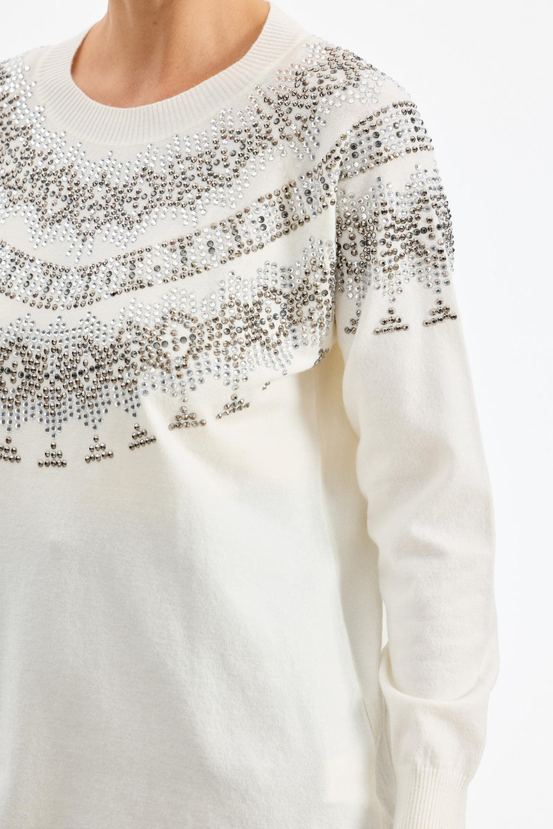 TG All Around Stone Detailed Blouse Ecru