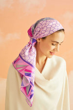 Imannoor Triangle Noor Silk Scarf Fuchia