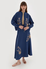 K&B Embroidery Skirt Set Night Blue