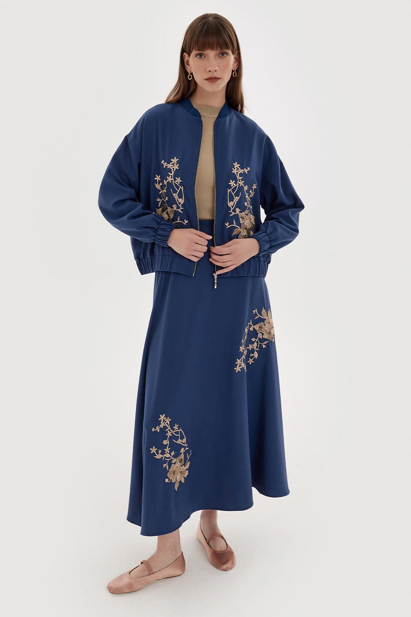 K&B Embroidery Skirt Set Night Blue