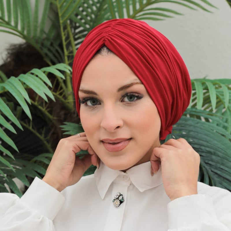 QF 1816 Handmade Turban Red