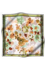 Vissona 17343 Printed Silk Scarf Khaki&Mink