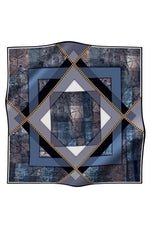 Vissona 14239 Printed Silk Scarf Indigo&Black