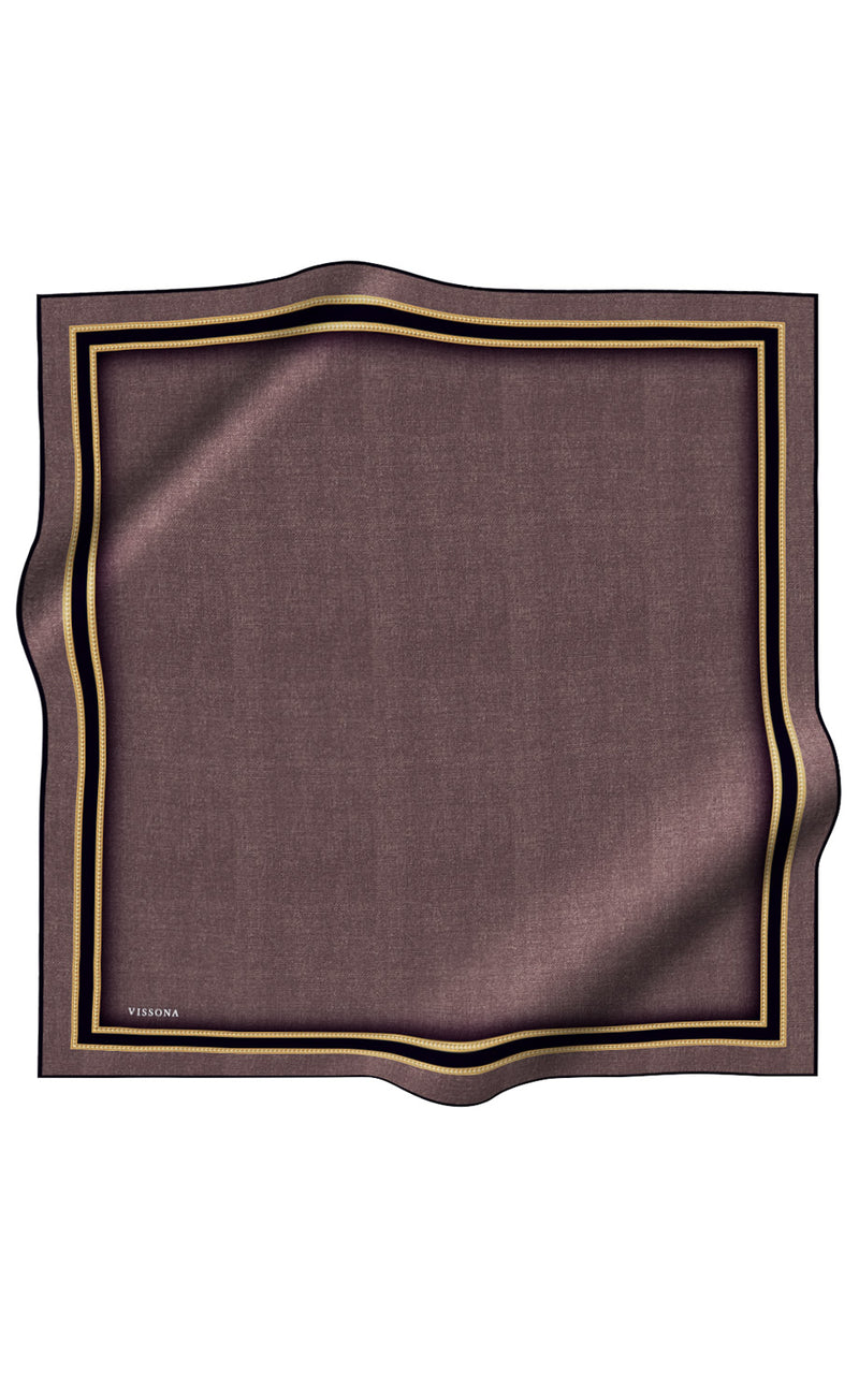 Vissona 10476 Printed Silk Scarf Brown&Black