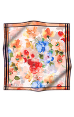 Vissona 17343 Printed Silk Scarf Salmon&Red