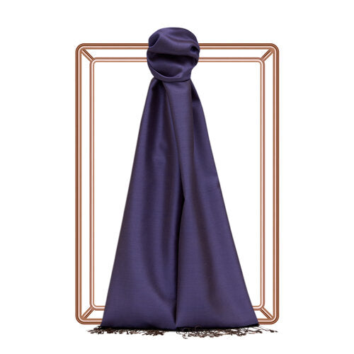 Ipekevi 927 Dark Violet Reversible Silk Shawl