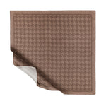 Ipekevi 01180 Mink Houndstooth Silk Twill Scarf