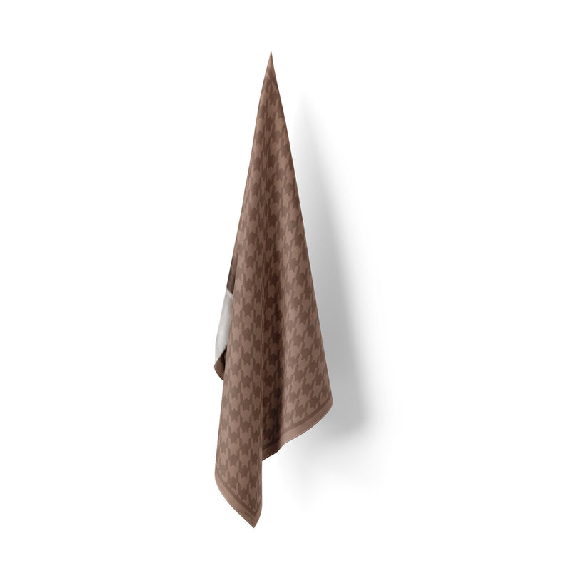 Ipekevi 01180 Mink Houndstooth Silk Twill Scarf