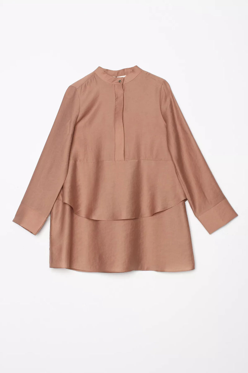 All Layer Detailed Shirt Dark Beige