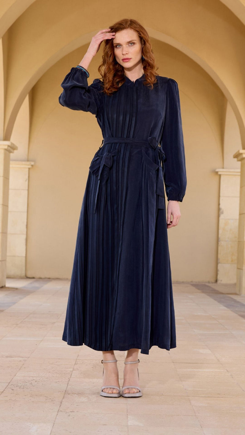 MissWhence 37508 Silk Cape Navy Blue