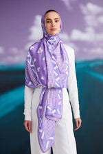 Imannoor Clover Flosh Viscose Shawl Purple