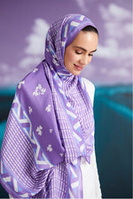 Imannoor Clover Flosh Viscose Shawl Purple