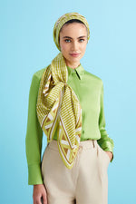 Imannoor Clover Flosh Viscose Shawl Yellow