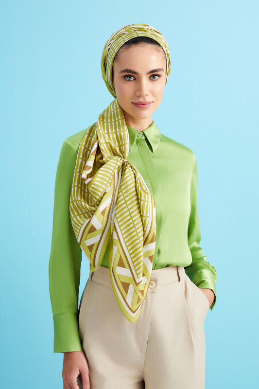 Imannoor Clover Flosh Viscose Shawl Yellow