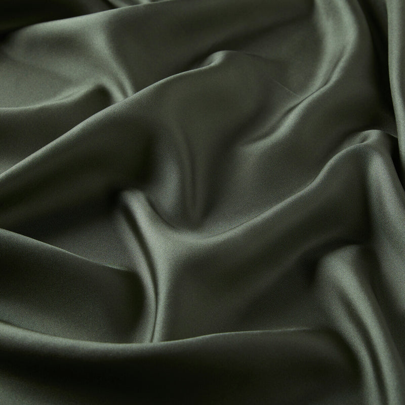 Ipekevi 01116 Olive Plain Silk Twill Scarf