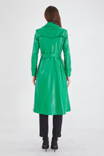 S&D Mancina Leather Trenchcoat Green