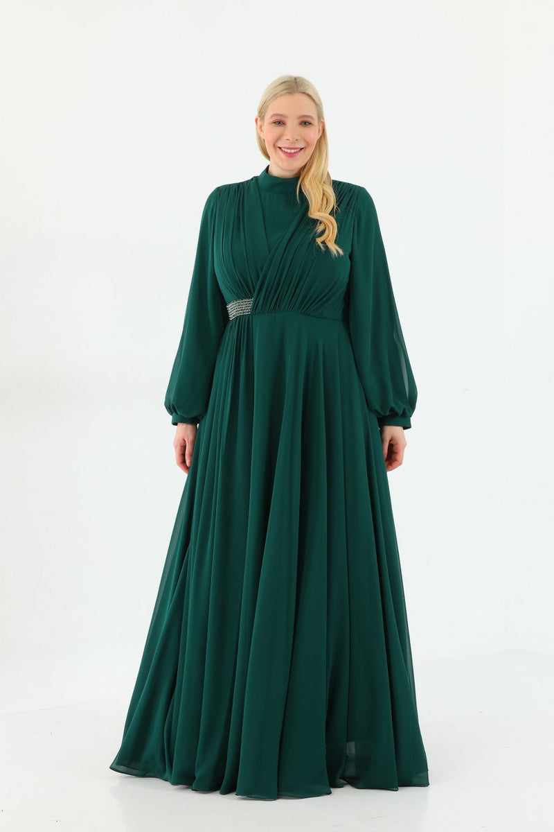 N&C Elena Dress Emerald