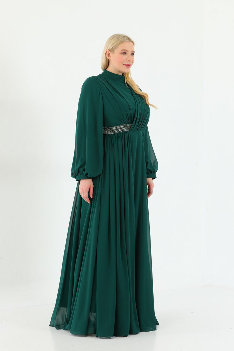 N&C Elena Dress Emerald