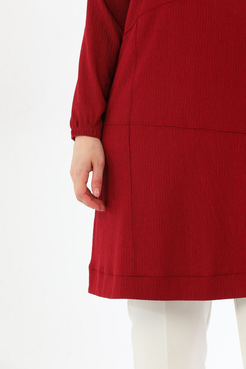 N&C Crimped Nervur Tunic Red