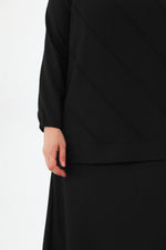 N&C Crimped Skirt Set Black