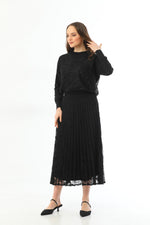 Invee Lace 2 Piece Skirt Set Black