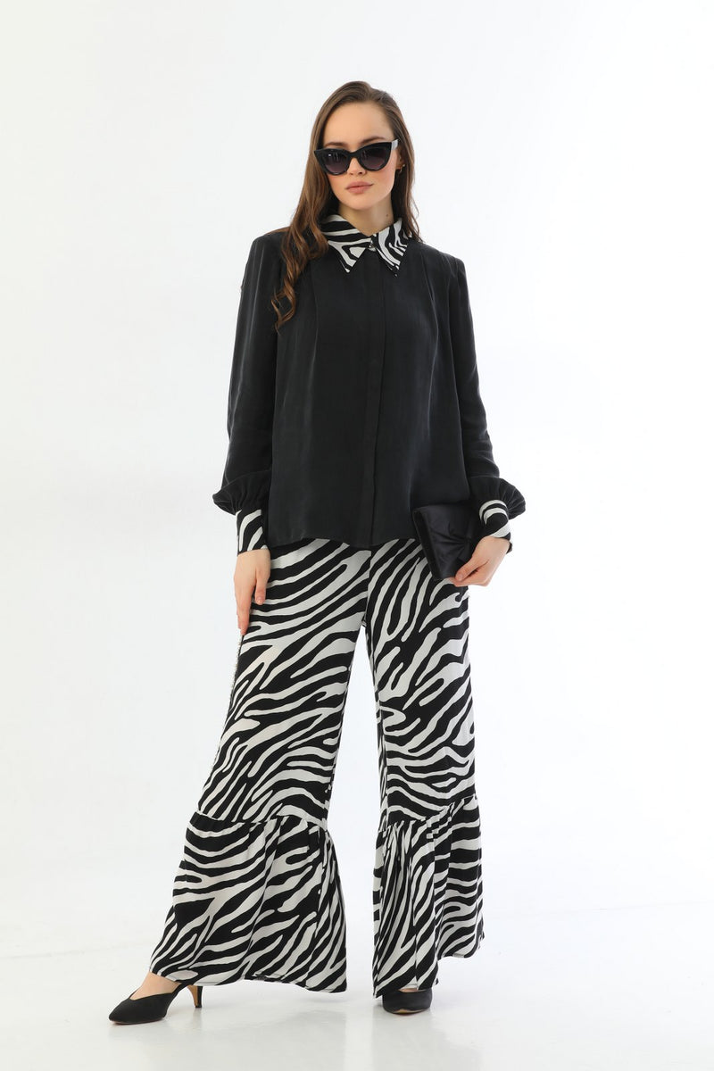 ZMS Zebra Silk Shirt Black