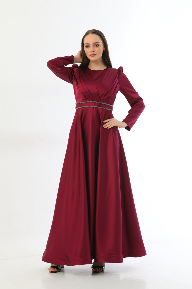 N&C Belizia Dress Burgundy