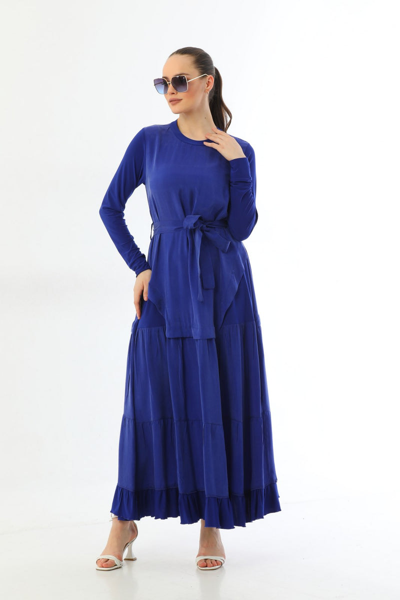 MissWhence 33804 Silk Dress Saks Blue